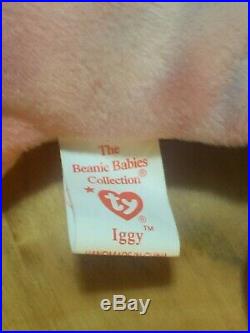 Iggy TY Beanie Babies ORIGINAL RETIRED w ERRORS & TAGS (RARE / TY OG 1997)