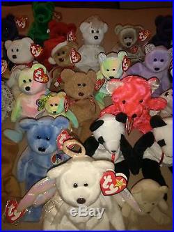 Lot of 200 TY Beanie Babies Retired, Bears, Rare and Specialty Great WHOLESALE