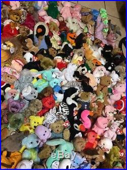 Lot of 415+ Original TY Beanie Babies All with Tags Some Rare & Retired