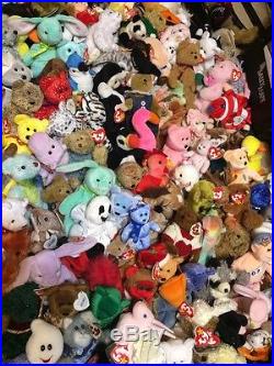 Lot of 415+ Original TY Beanie Babies All with Tags Some Rare & Retired