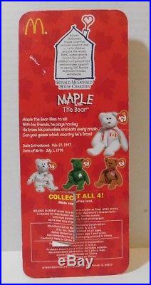 MAPLE The Bear-1999 McDonalds Ty Beanie Baby with rare errors 1993, OakBrook