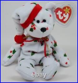 MINT Rare 1998 Holiday TEDDY Ty Beanie Baby PE Pellets TAG ERRORS