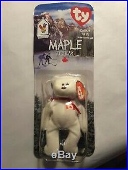 Maple The Bear-1996 McDonald's Ty Beanie Baby With Rare Errors 1993 OakBrook