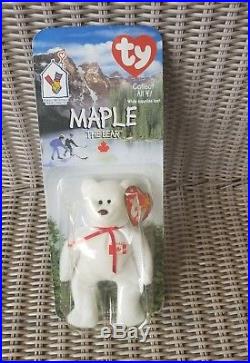 Maple The Bear-1996 McDonalds Ty Beanie Baby w Rare Errors 1993, Oak Brook