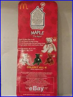 Maple The Bear-1996 McDonalds Ty Beanie Baby with Rare Errors 1993, OakBrook