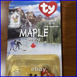 Maple The Bear -1997 McDonald's Ty Beanie Baby With Rare Errors 1993/