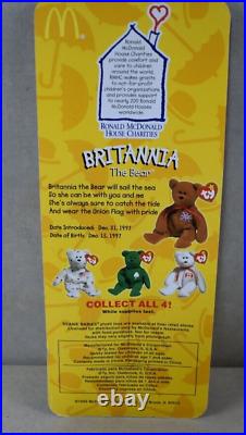McDonald`s TY Beanie Baby Britania The Bear With Rare Tag Errors 1993 & Oakbrook
