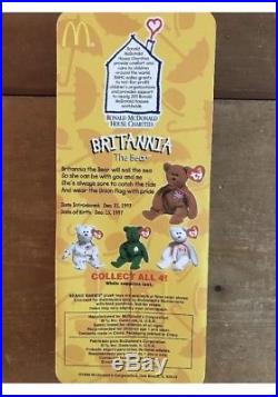 Details about   SEALED RARE Britannia the Bear ERRORS McDonalds Retired Ty Teenie Beanie Baby