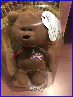 Mcdonalds TY Beanie Baby Britannia The Bear RARE WITH TAG ERRORS L@@k
