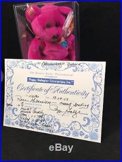 Millennium (1999)Ty BeanieBaby BearAUTHENTICATED/Rare/Retired