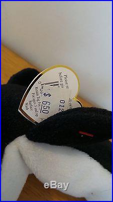 Mint Ty Beanie Baby Waves the Whale with (Echo) Tags, PVC, Extremely Rare