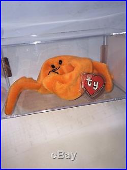 Mwmt MQ Ultra Rare 2nd Gen Orange Digger Crab Ty Beanie Baby! Authenticated TBB