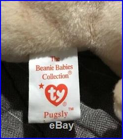 NEW Beanie Babies Pugsly ERRORS PVC Pellets 1996 RARE ORIGINAL OWNER Baby Bear