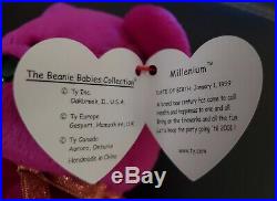 NEW Ty Beanie Baby Millennium, RARE, ERRORS, Millenium Mispelled, Gasport 1999