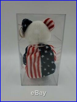 NWT RARE Retired 1999 Ty Spangle Beanie Baby Patriotic Bear With Errors