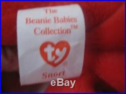 New TY Beanie Baby Snort The Bull 1995 Retired Rare 15 Tag Errors Numeric Date