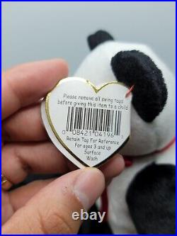 Original Rare 1997 TY BEANIE BABY FORTUNE Panda With 1998 Tush Tag ERROR