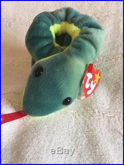 Original Ty Beanie Babies Rare'Hissy' The Snake With Errors