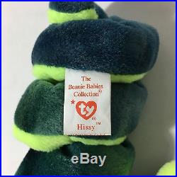 Original Ty Beanie Baby Hissy with ERRORS Retired Snake with Tag Rare! MINT