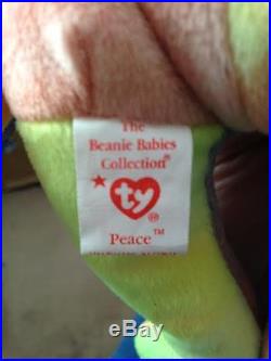 Original Ty Beanie Baby-Peace Bear-Mint Condition-With Tags-Rare Spelling Errors
