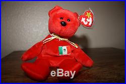 Osito Bear Mexico ORIGINAL TY Beanie Baby Rare MWMT Hand Made No Stamp Retired