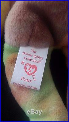 PEACE RARE RETIRED TY Beanie Baby/Babies 1996! With tag errors