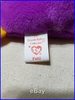 Patti the Platypus Ty Beanie Baby Multiple RARE Tag Errors, PVC Pellets
