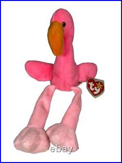 Pinky Beanie Baby Ty Pinky the Flamingo 1995 with Rare Errors Retired