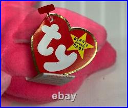 Pinky Beanie Baby Ty Pinky the Flamingo 1995 with Rare Errors Retired