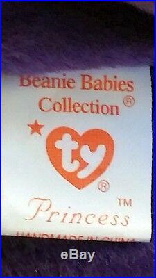 Princess Diana Beanie Baby Early Edition, Rare 1997 Ty P. E. China With Spaces