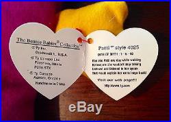 RARE 1993 Patti Platypus TY Beanie Babies Baby MINT PVC Pellets 4025 Original 9
