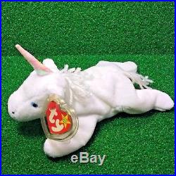 RARE 1993 Ty Beanie Baby Mystic The Unicorn Retired Iridescent Horn & Mane MWMT