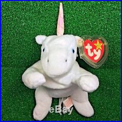 RARE 1993 Ty Beanie Baby Mystic The Unicorn Retired Iridescent Horn & Mane MWMT