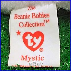 RARE 1994 Retired Mystic Unicorn BROWN HORN Ty Beanie Baby Plush with PVC & ERRORS