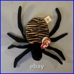 RARE 1996 Original Ty Beanie Baby SPINNER the Spider PVC with Errors