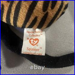 RARE 1996 Original Ty Beanie Baby SPINNER the Spider PVC with Errors