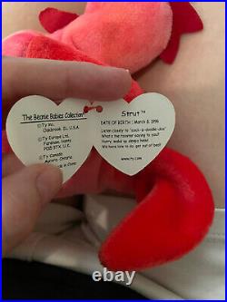 RARE 1996 Ty Beanie Baby Babies DOODLE Removed From Market Chick Fil A Strut