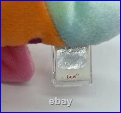 RARE 1999 Ty Beanie Baby Lips the Fish with Tag Errors
