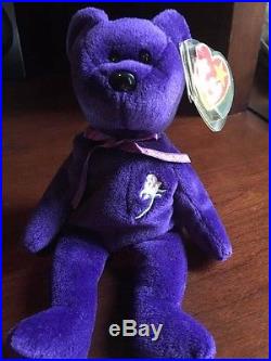 RARE 1st Edition 1997 TY Princess Diana Beanie Baby, Made in China, P. E Pellets