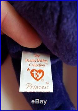 RARE 1st Edition 1997 TY Princess Diana Beanie Baby, Made in China, P. E Pellets