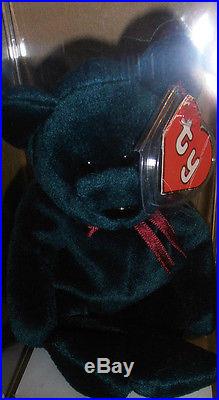 RARE! Authenticated TY 2nd gen New Face Jade Teddy Beanie Baby