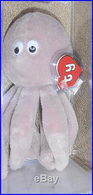 RARE! Authenticated TY 2nd gen Tan Inky without a Mouth Beanie Baby