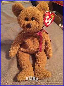 RARE Curly the Bear Ty Beanie Baby With 7 Errors