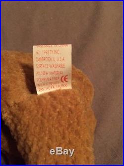 RARE Curly the Bear Ty Beanie Baby With 7 Errors