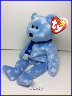 RARE ERRORS TY Beanie Babies Baby ICE BLUE SNOWFLAKE 1999 HOLIDAY TEDDY BEAR NWT