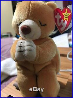RARE ERROR Ty Beanie Baby HOPE Praying Bear EXCELLENT CONDITION