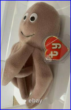 RARE! Hard to Find Authenticated TY 2nd gen Tan Inky With a Mouth Beanie Baby