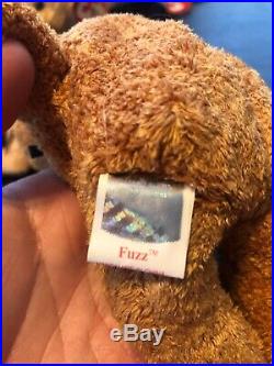 RARE LIMITED EDITION 1998 TY Fuzz Original Beanie Baby Bear Multiple Errors