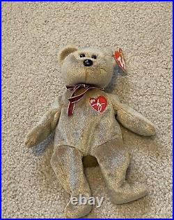RARE LIMITED EDITION 1999 TY Beanie Baby SIGNATURE BEAR errors, mint