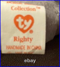 RARE Lefty And Righty Beanie Babies- 1996- TAG ERRORS- PVC Pellets